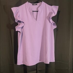 Purple Ruffle Sleeve Women's Top